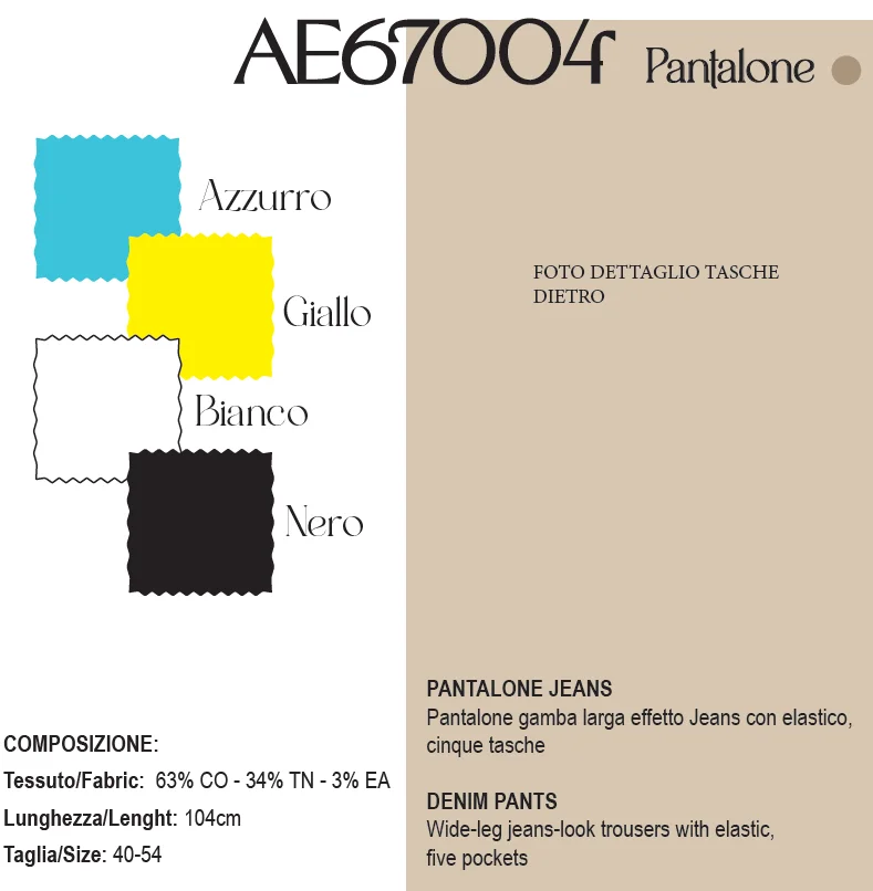 PANTALONE MOD. AE67004CM - Image 2