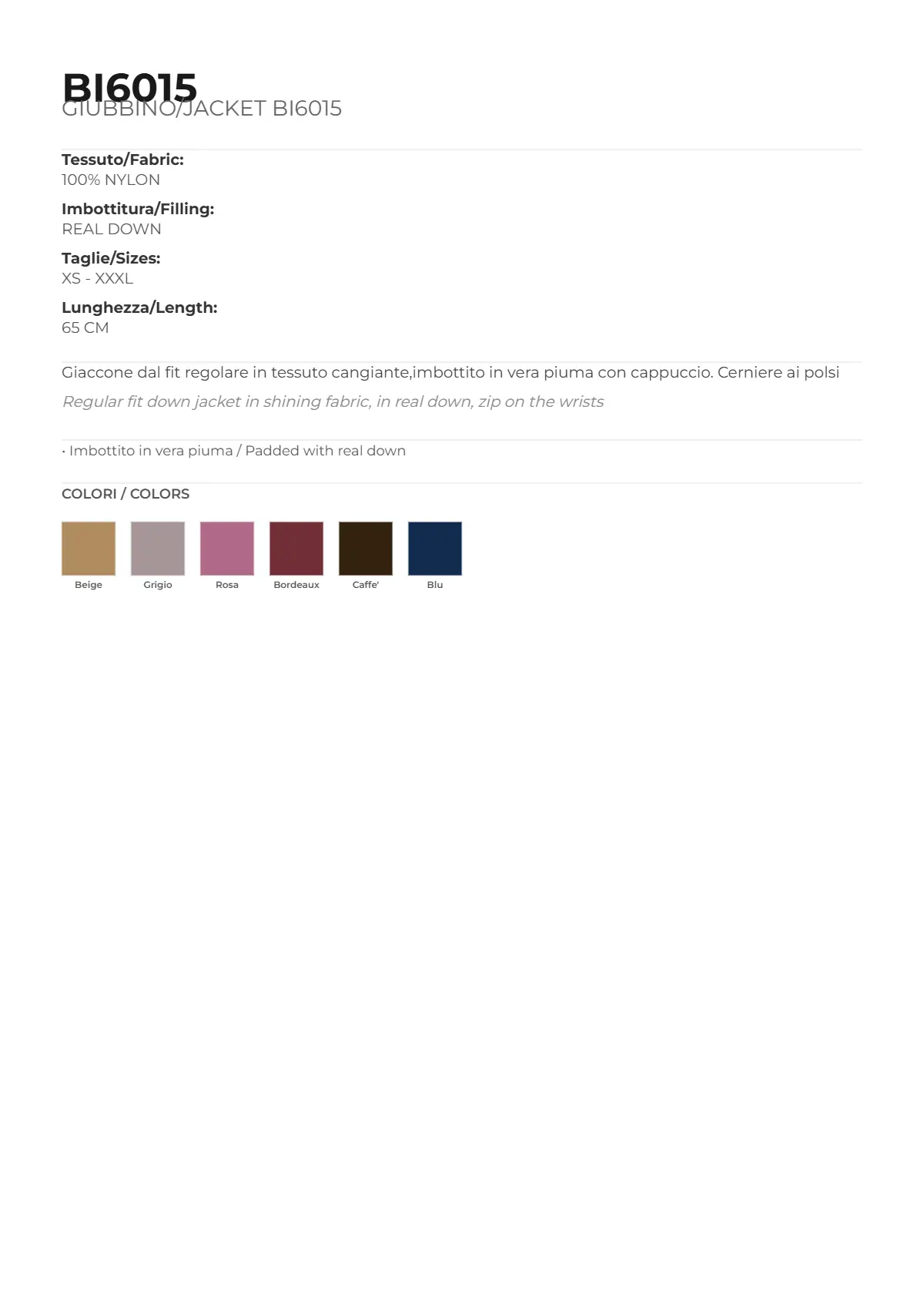 GIUBBINO/JACKET MOD. BI6015 - immagine 4