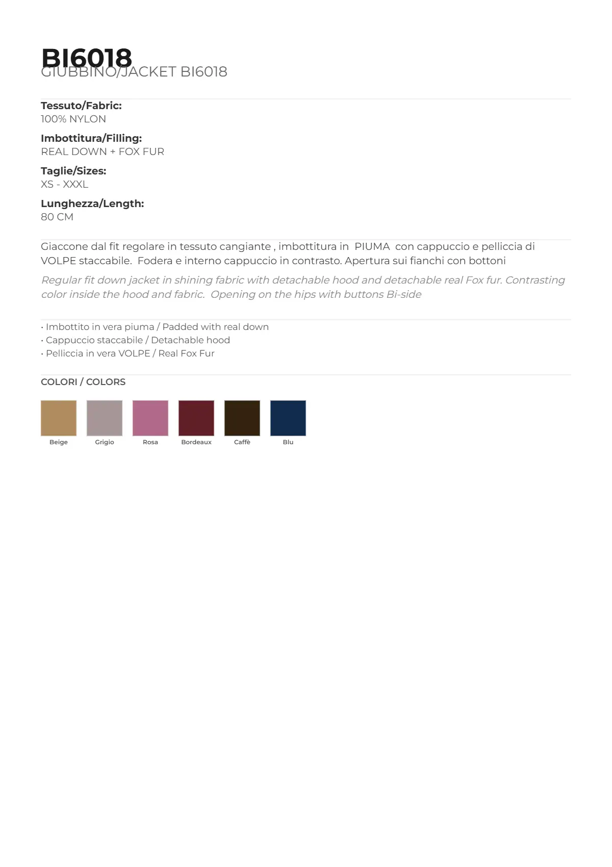 GIUBBINO/JACKET MOD. BI6018 - immagine 5