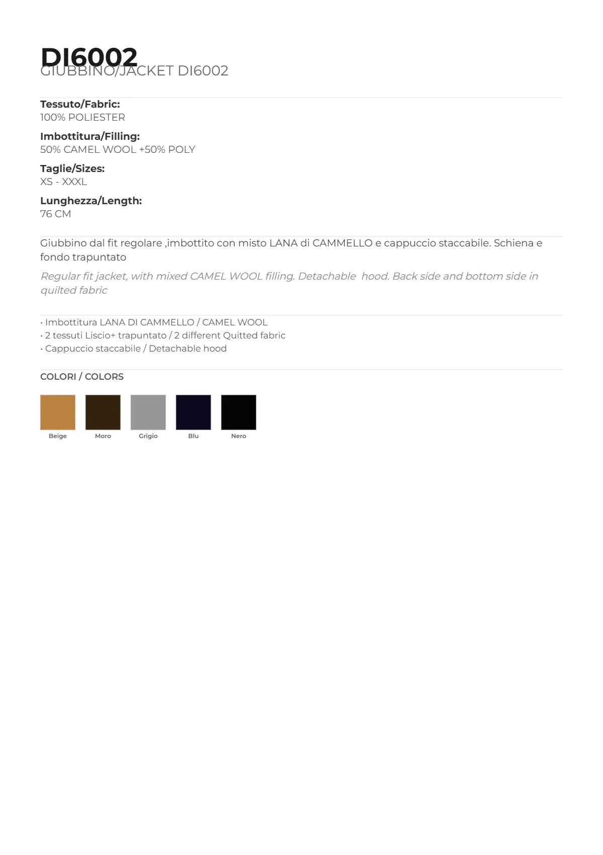 GIUBBINO/JACKET MOD. DI6002 - immagine 5