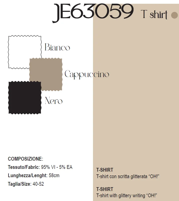 T-SHIRT C/SCRITTA MOD. JE63059CM - Image 2
