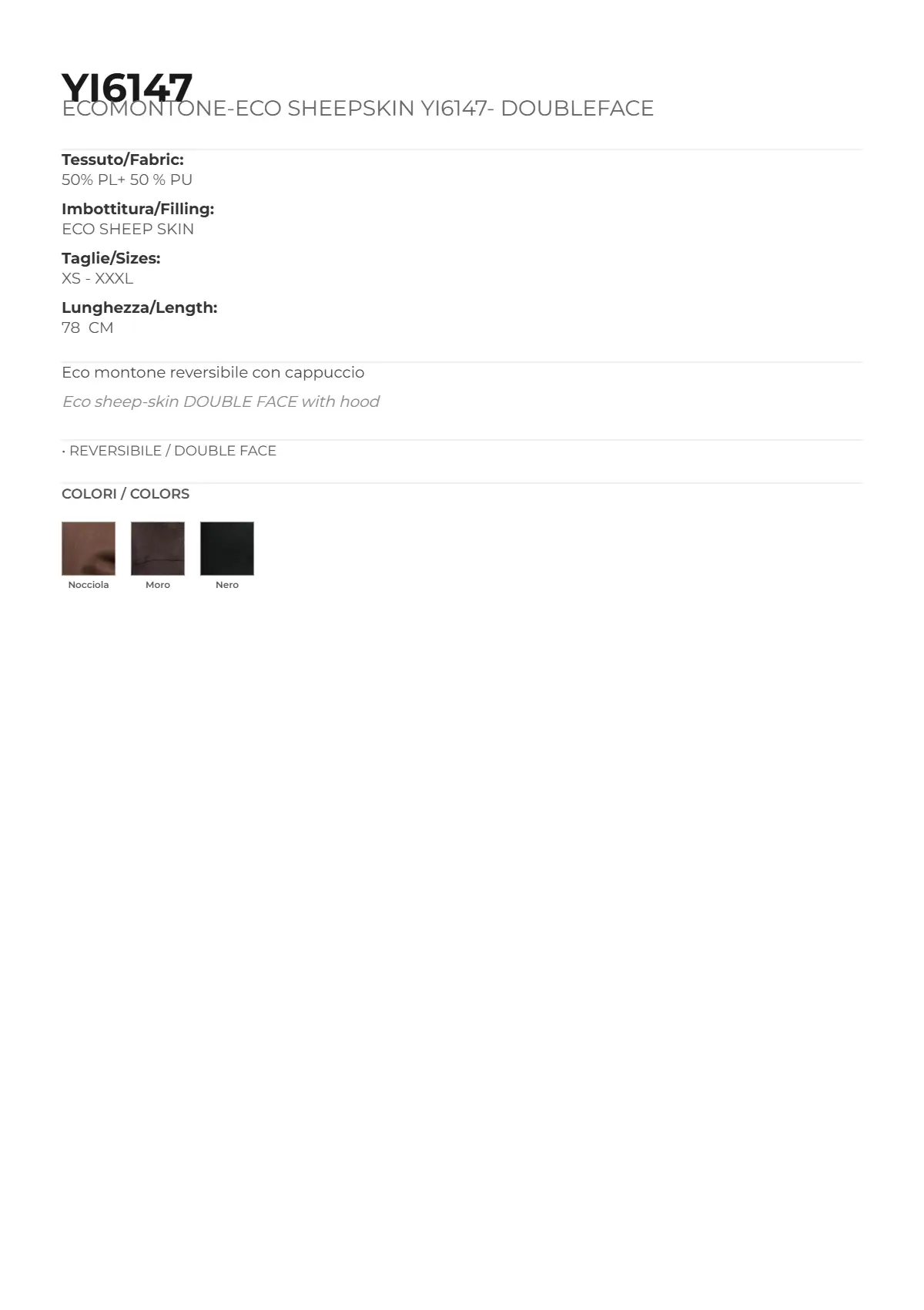 MONTONE/SHEEPSKIN MOD. YI6147 REVERSIBIL - immagine 5