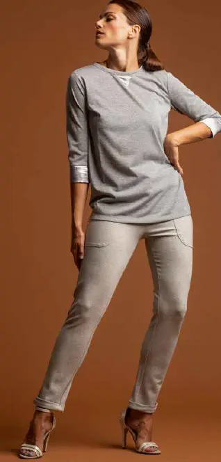 PANT.PUNTO MILANO C/STRASS E RASO