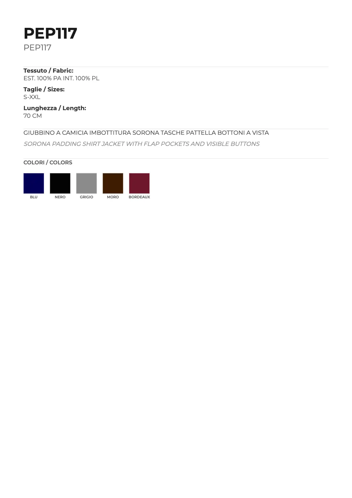 GIUBBINO MOD. PEP117 - Image 6